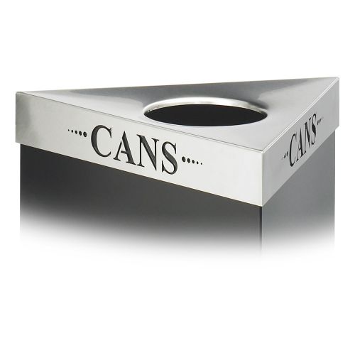 Safco Trifecta Lid with Laser Inscribed "cans", Lower Case, Stainless Steel